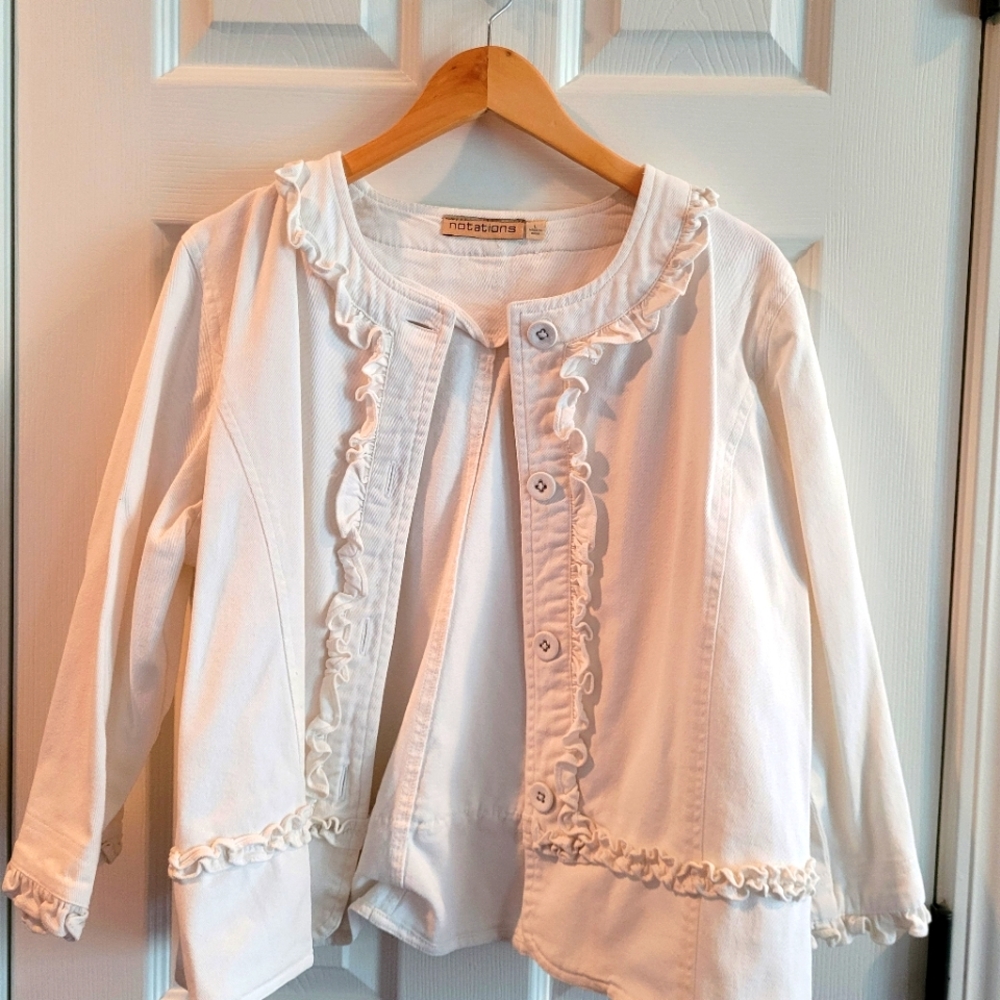 Notations Women's Large White Jacket